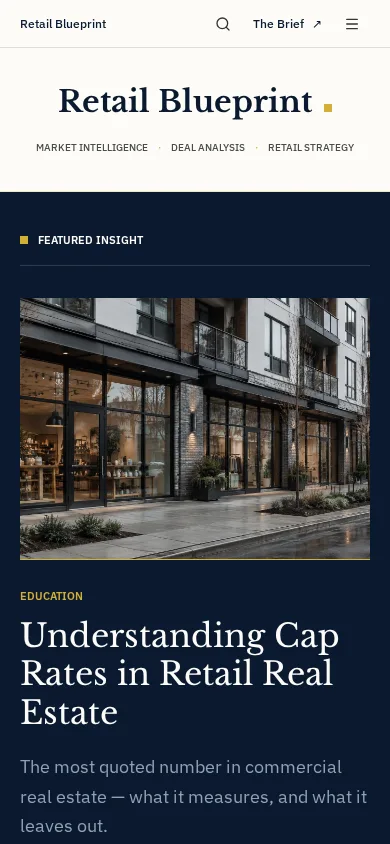 Retail Blueprint website shown on a mobile phone